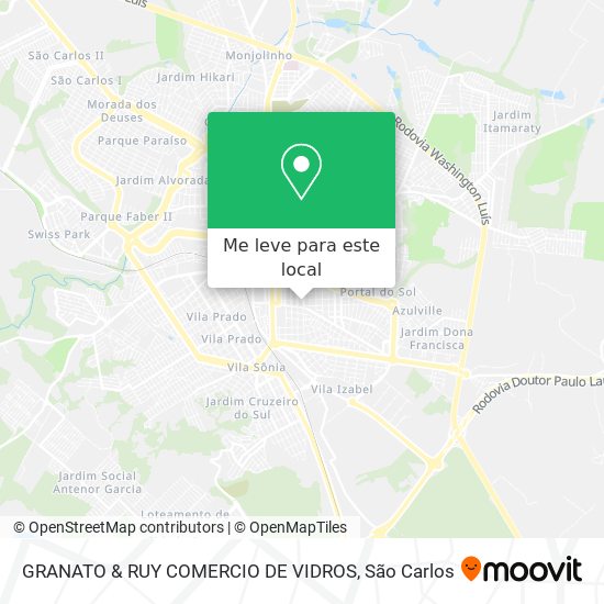 GRANATO & RUY COMERCIO DE VIDROS mapa