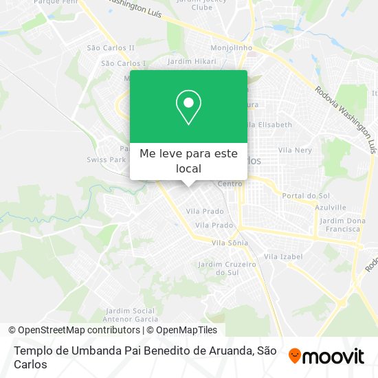 Templo de Umbanda Pai Benedito de Aruanda mapa