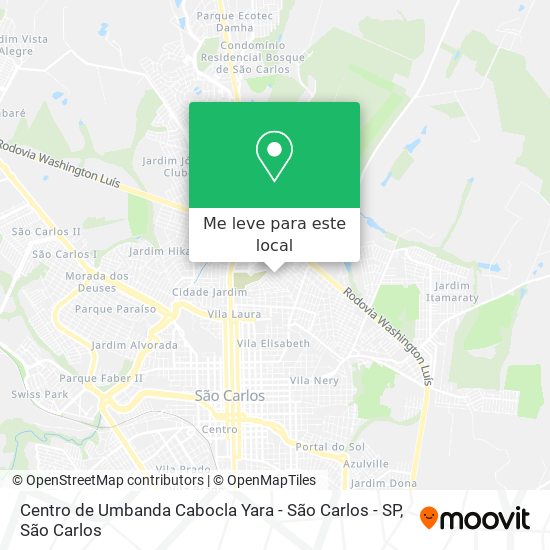 Centro de Umbanda Cabocla Yara - São Carlos - SP mapa