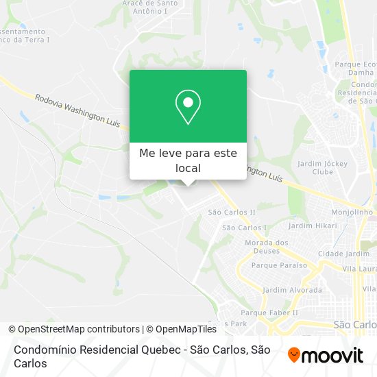 Condomínio Residencial Quebec - São Carlos mapa