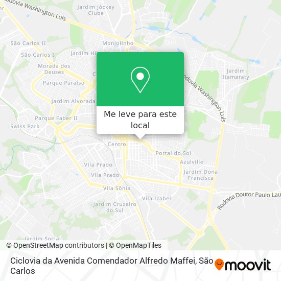 Ciclovia da Avenida Comendador Alfredo Maffei mapa
