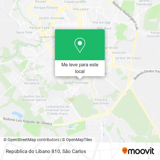 República do Libano 810 mapa