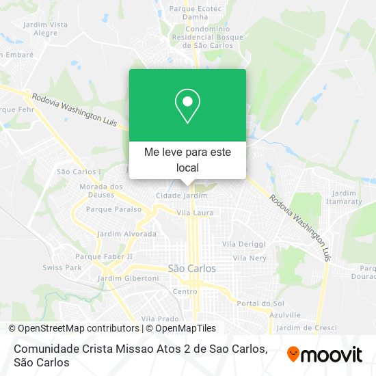 Comunidade Crista Missao Atos 2 de Sao Carlos mapa