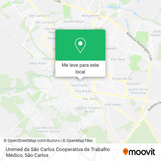 Unimed de São Carlos Cooperativa de Trabalho Médico mapa