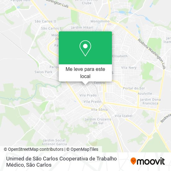 Unimed de São Carlos Cooperativa de Trabalho Médico mapa