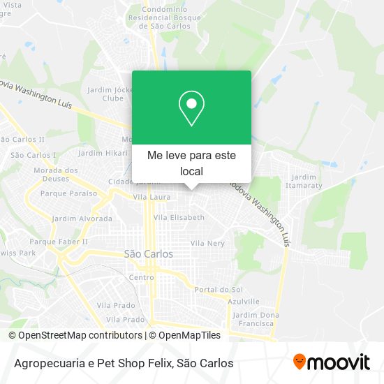 Agropecuaria e Pet Shop Felix mapa