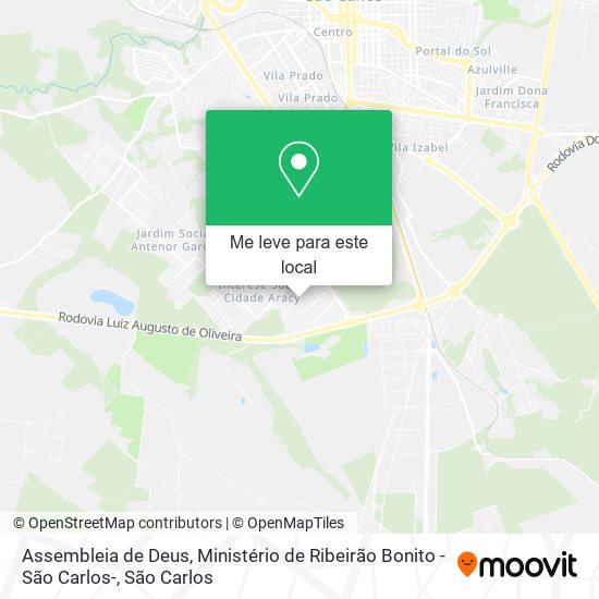 Assembleia de Deus, Ministério de Ribeirão Bonito -São Carlos- mapa