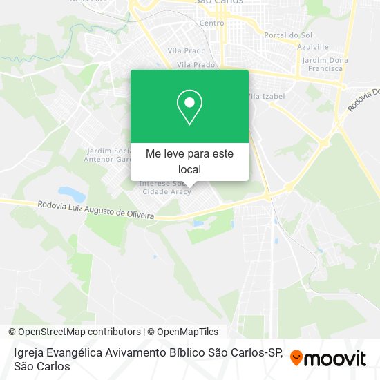 Igreja Evangélica Avivamento Bíblico São Carlos-SP mapa