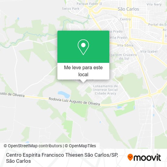 Centro Espírita Francisco Thiesen São Carlos / SP mapa