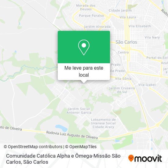 Comunidade Católica Alpha e Ômega-Missão São Carlos mapa