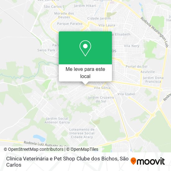 Clínica Veterinária e Pet Shop Clube dos Bichos mapa