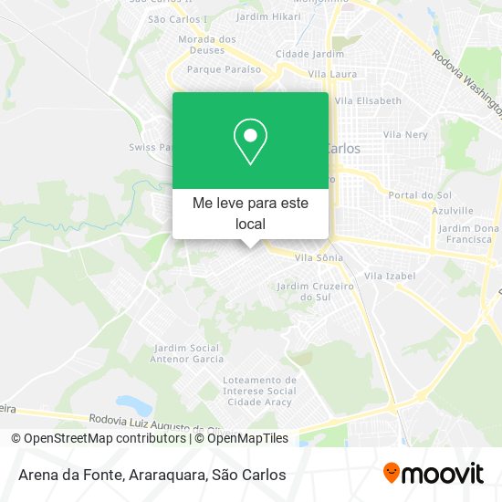 Arena da Fonte, Araraquara mapa