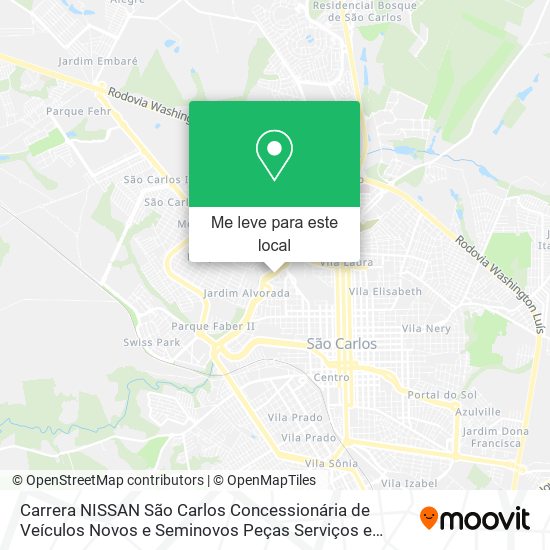 Carrera NISSAN São Carlos Concessionária de Veículos Novos e Seminovos Peças Serviços e Acessórios mapa