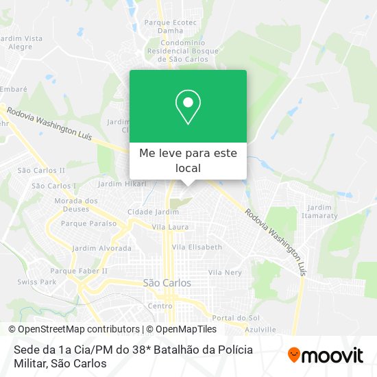 Sede da 1a Cia / PM do 38* Batalhão da Polícia Militar mapa