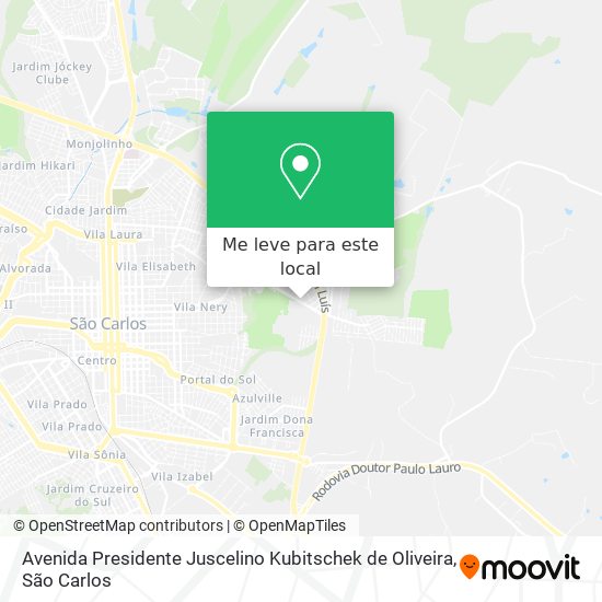 Avenida Presidente Juscelino Kubitschek de Oliveira mapa