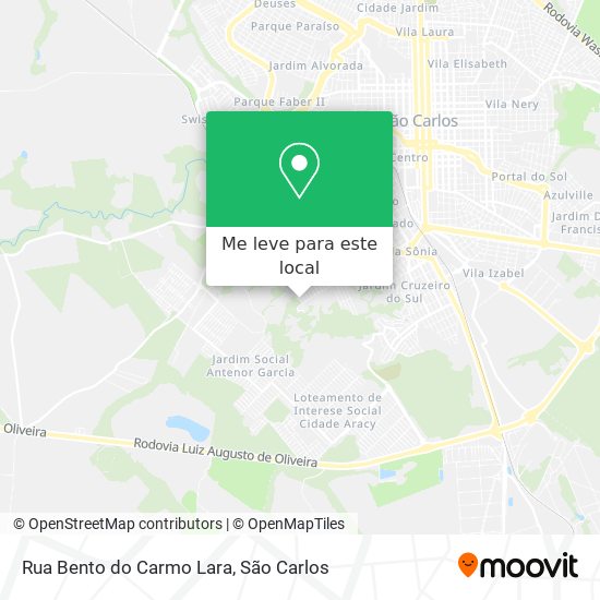 Rua Bento do Carmo Lara mapa