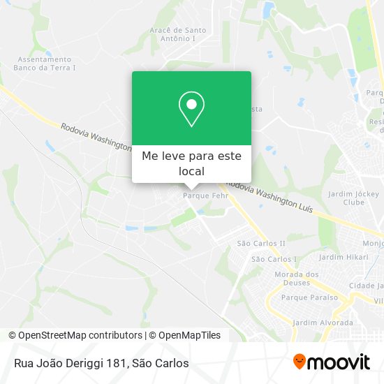 Rua João Deriggi 181 mapa