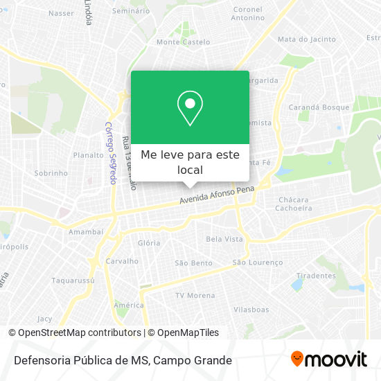 Defensoria Pública de MS mapa