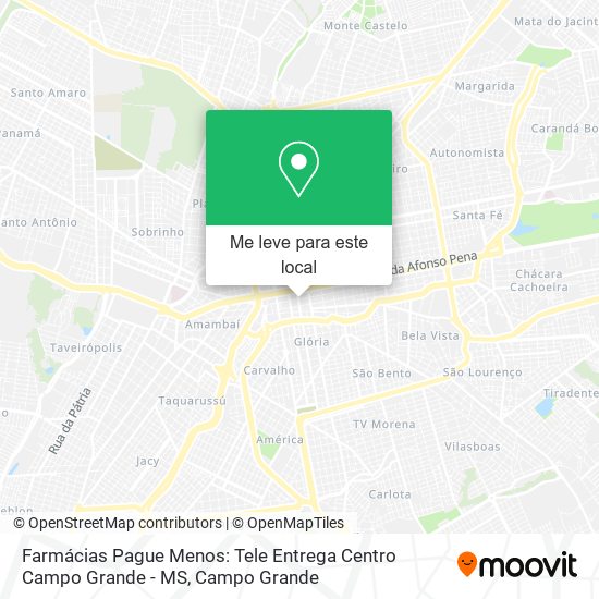 Farmácias Pague Menos: Tele Entrega Centro Campo Grande - MS mapa