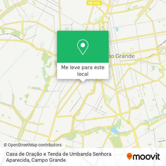 Casa de Oração e Tenda de Umbanda Senhora Aparecida mapa