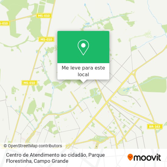 Centro de Atendimento ao cidadão, Parque Florestinha mapa