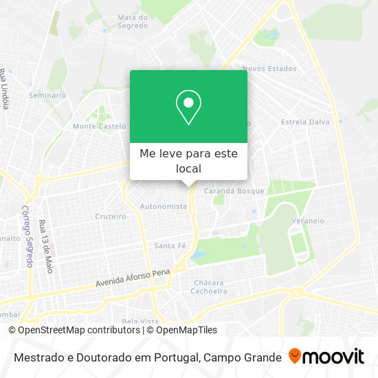 Mestrado e Doutorado em Portugal mapa