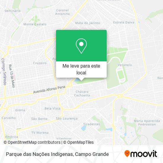 Parque das Nações Indígenas mapa