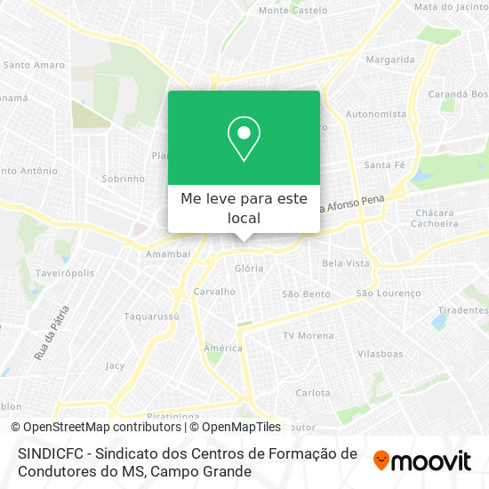 SINDICFC - Sindicato dos Centros de Formação de Condutores do MS mapa