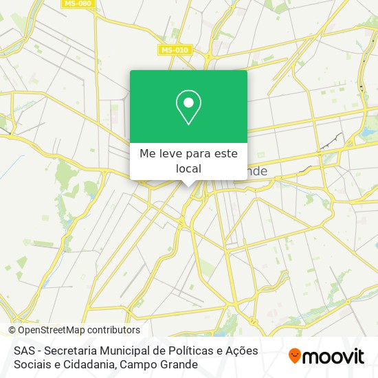 SAS - Secretaria Municipal de Políticas e Ações Sociais e Cidadania mapa