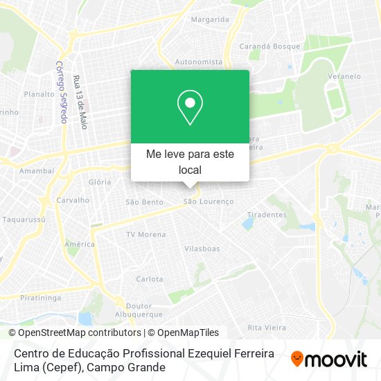 Centro de Educação Profissional Ezequiel Ferreira Lima (Cepef) mapa