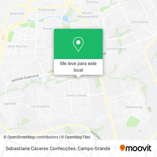 Sebastiana Cáceres Confecções mapa