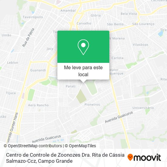 Centro de Controle de Zoonozes Dra. Rita de Cássia Salmazo-Ccz mapa