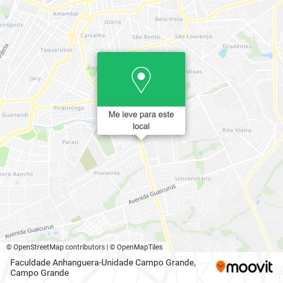 Faculdade Anhanguera-Unidade Campo Grande mapa