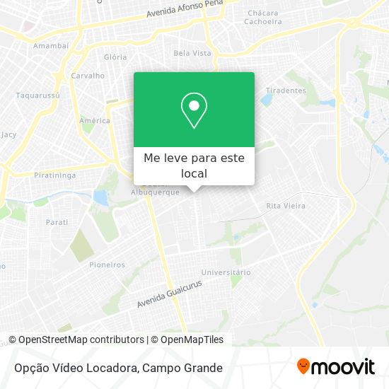 Opção Vídeo Locadora mapa