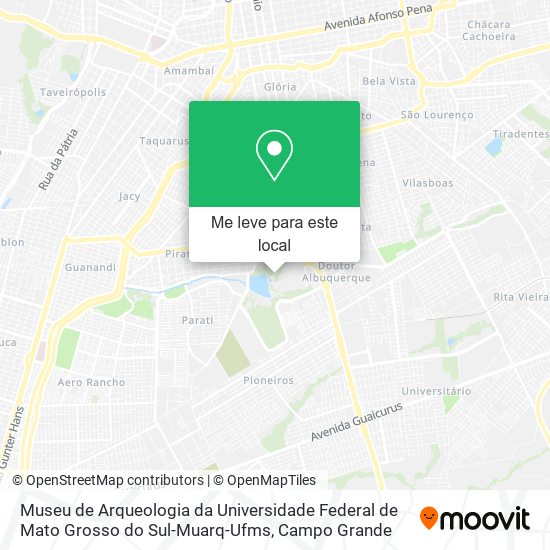 Museu de Arqueologia da Universidade Federal de Mato Grosso do Sul-Muarq-Ufms mapa