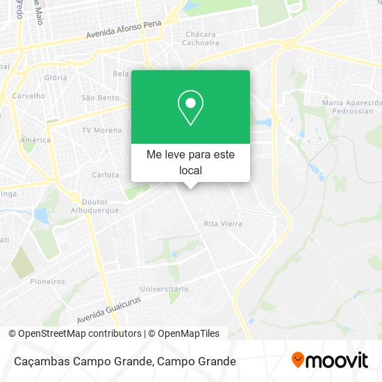 Caçambas Campo Grande mapa