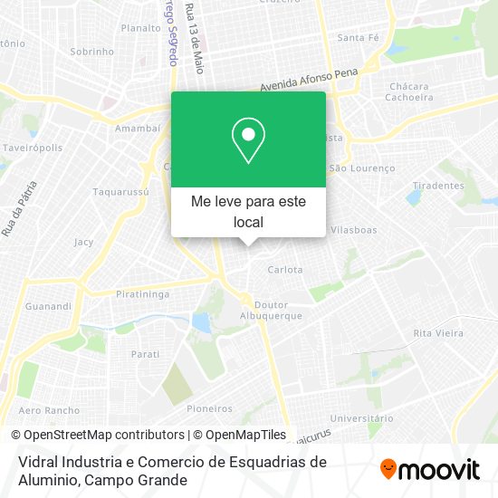 Vidral Industria e Comercio de Esquadrias de Aluminio mapa