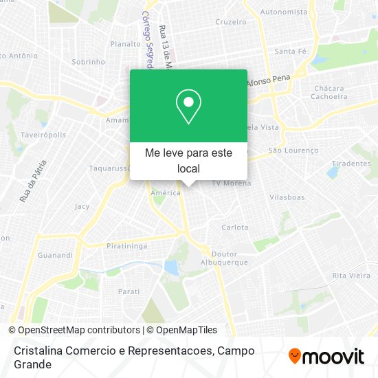 Cristalina Comercio e Representacoes mapa