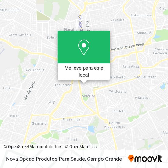 Nova Opcao Produtos Para Saude mapa