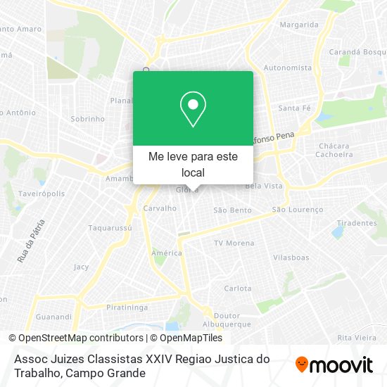 Assoc Juizes Classistas XXIV Regiao Justica do Trabalho mapa