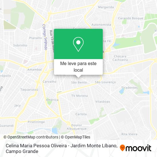 Celina Maria Pessoa Oliveira - Jardim Monte Líbano mapa