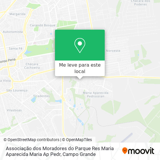 Associação dos Moradores do Parque Res Maria Aparecida Maria Ap Pedr mapa