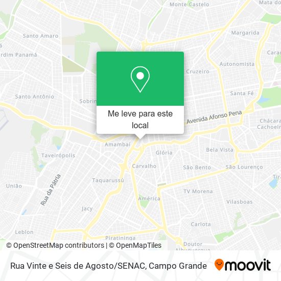 Rua Vinte e Seis de Agosto / SENAC mapa