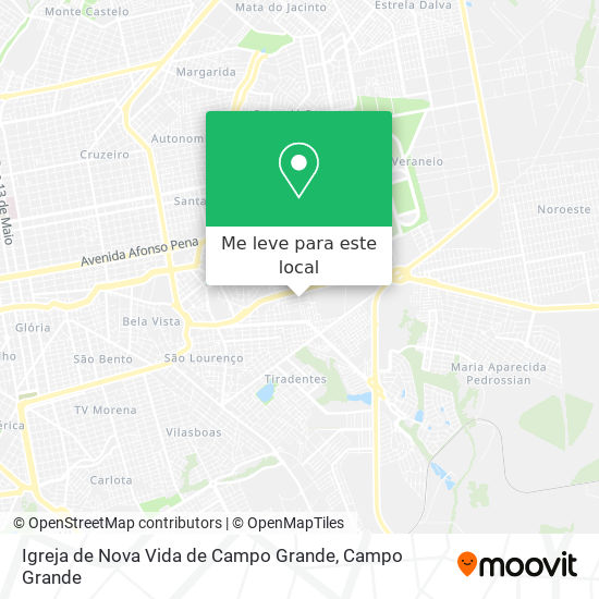 Igreja de Nova Vida de Campo Grande mapa