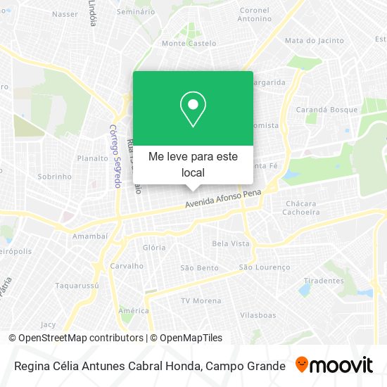 Regina Célia Antunes Cabral Honda mapa