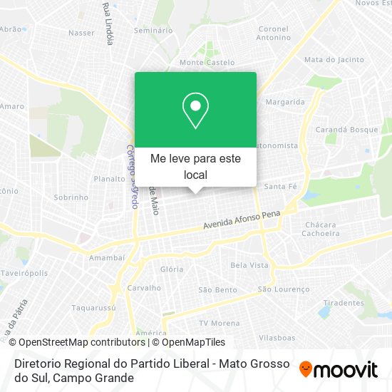 Diretorio Regional do Partido Liberal - Mato Grosso do Sul mapa