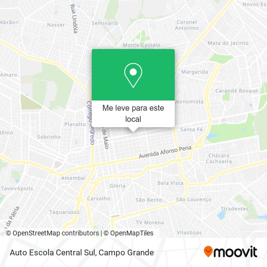 Auto Escola Central Sul mapa