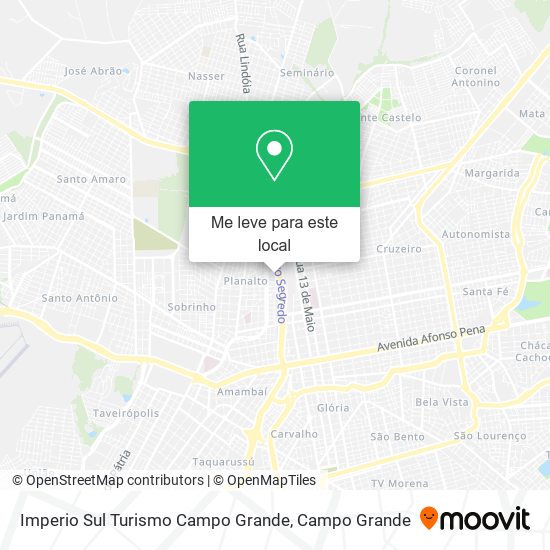 Imperio Sul Turismo Campo Grande mapa