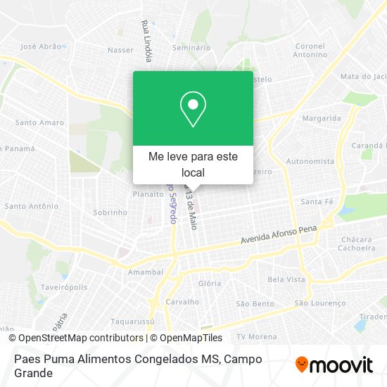 Paes Puma Alimentos Congelados MS mapa