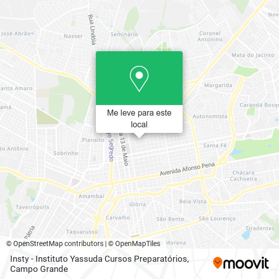 Insty - Instituto Yassuda Cursos Preparatórios mapa